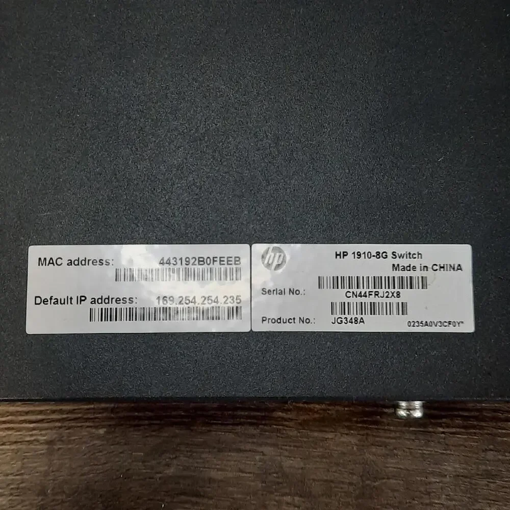 HP 1910-8G 8-Port Switch JG348A